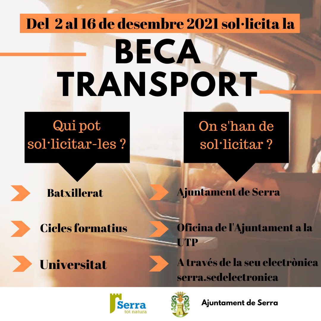 Read more about the article Beques transport per als estudiants de Serra