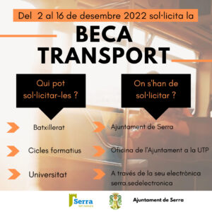 Read more about the article Serra continua apostant per ajudar la joventut amb les beques transport