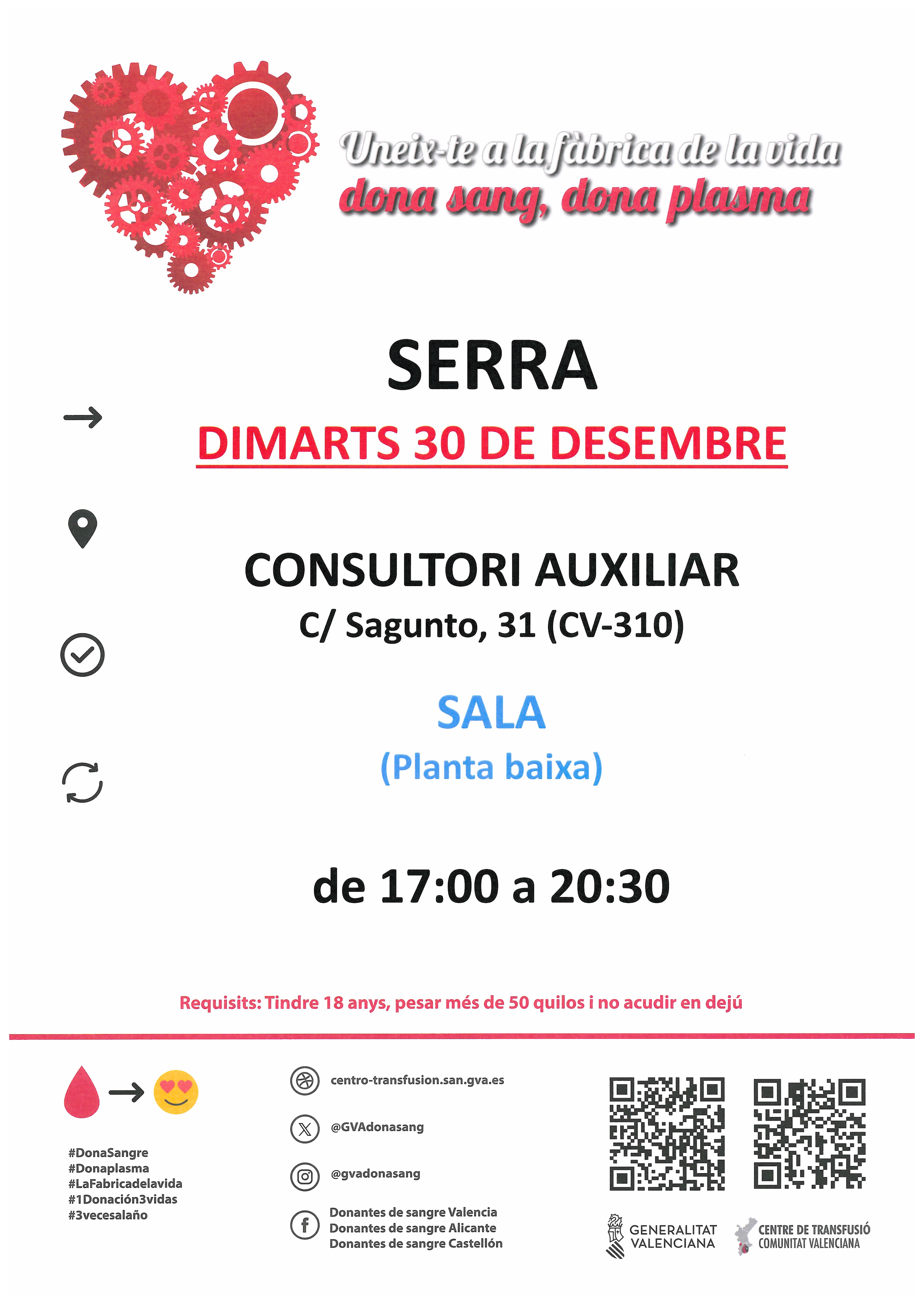 Lee más sobre el artículo Donació de sangre el 30 de diciembre