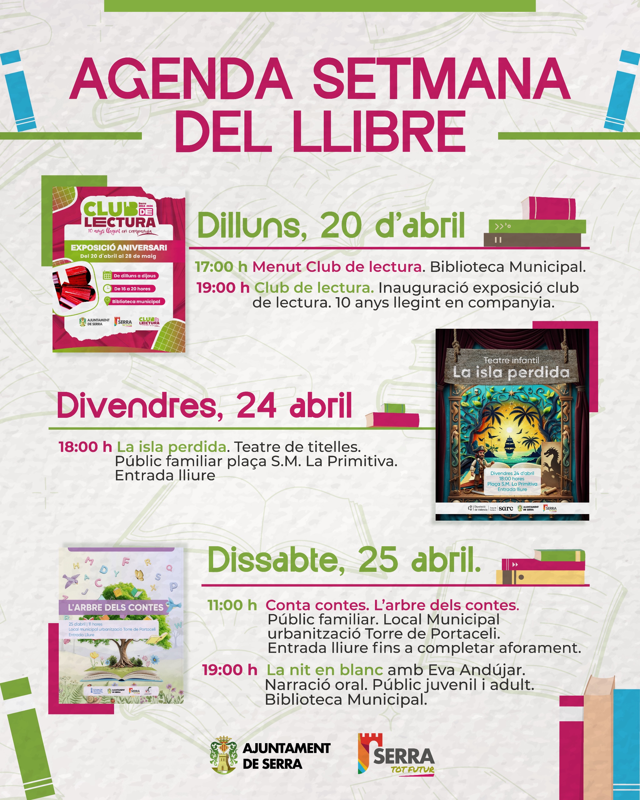 Read more about the article Serra celebra la Setmana del Llibre amb activitats per a tots els públics