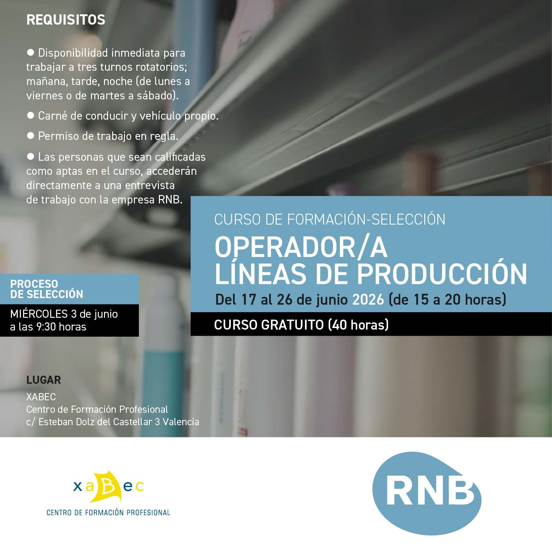 Read more about the article Curs personal operador de línies de producció