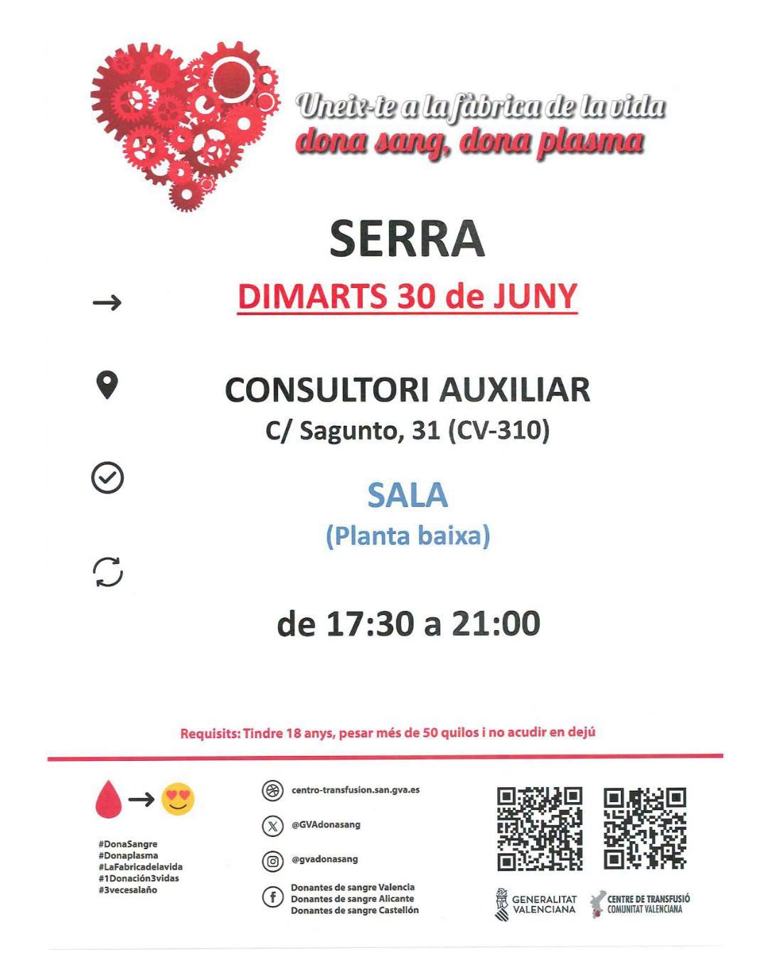 Lee más sobre el artículo Donación de sangre junio 2026